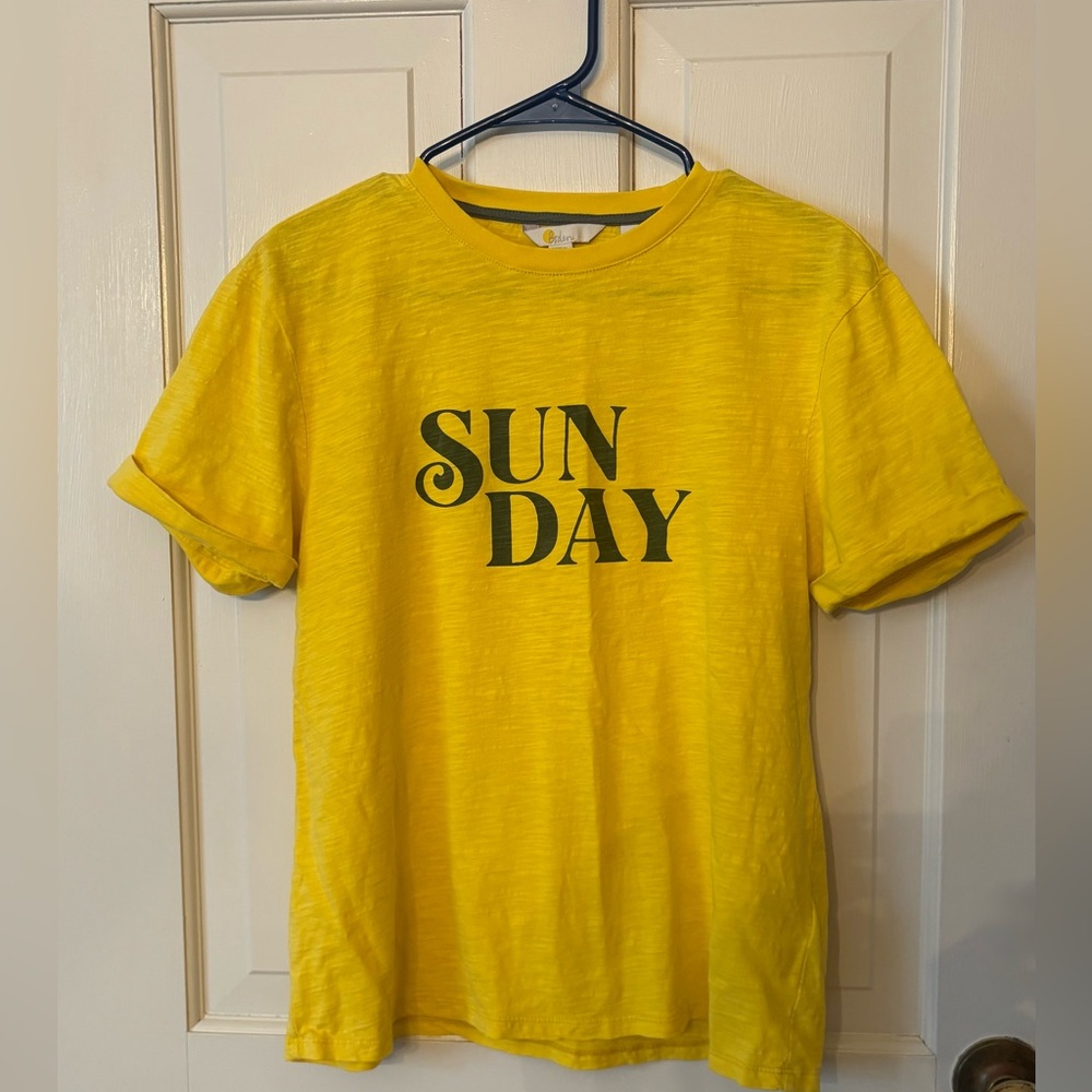 Boden Yellow Short Sleeve Tee Vibrant Graphic